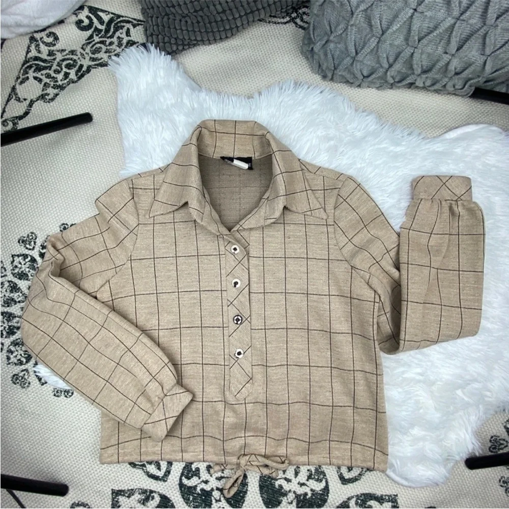 Vintage custom crop top blouse Size 8